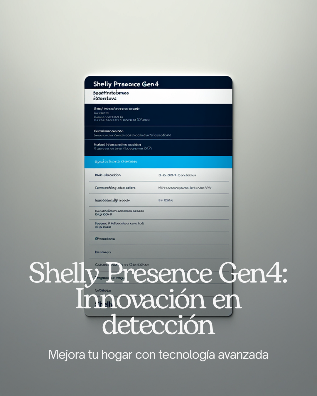 Especificaciones técnicas Shelly Presence Gen4: radar mmWave 60-64 GHz, Wi-Fi 6, Bluetooth, Zigbee y Matter