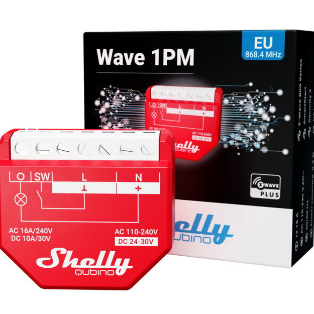 Shelly Qubino Wave 1PM relé Z-Wave monocanal medidor energía