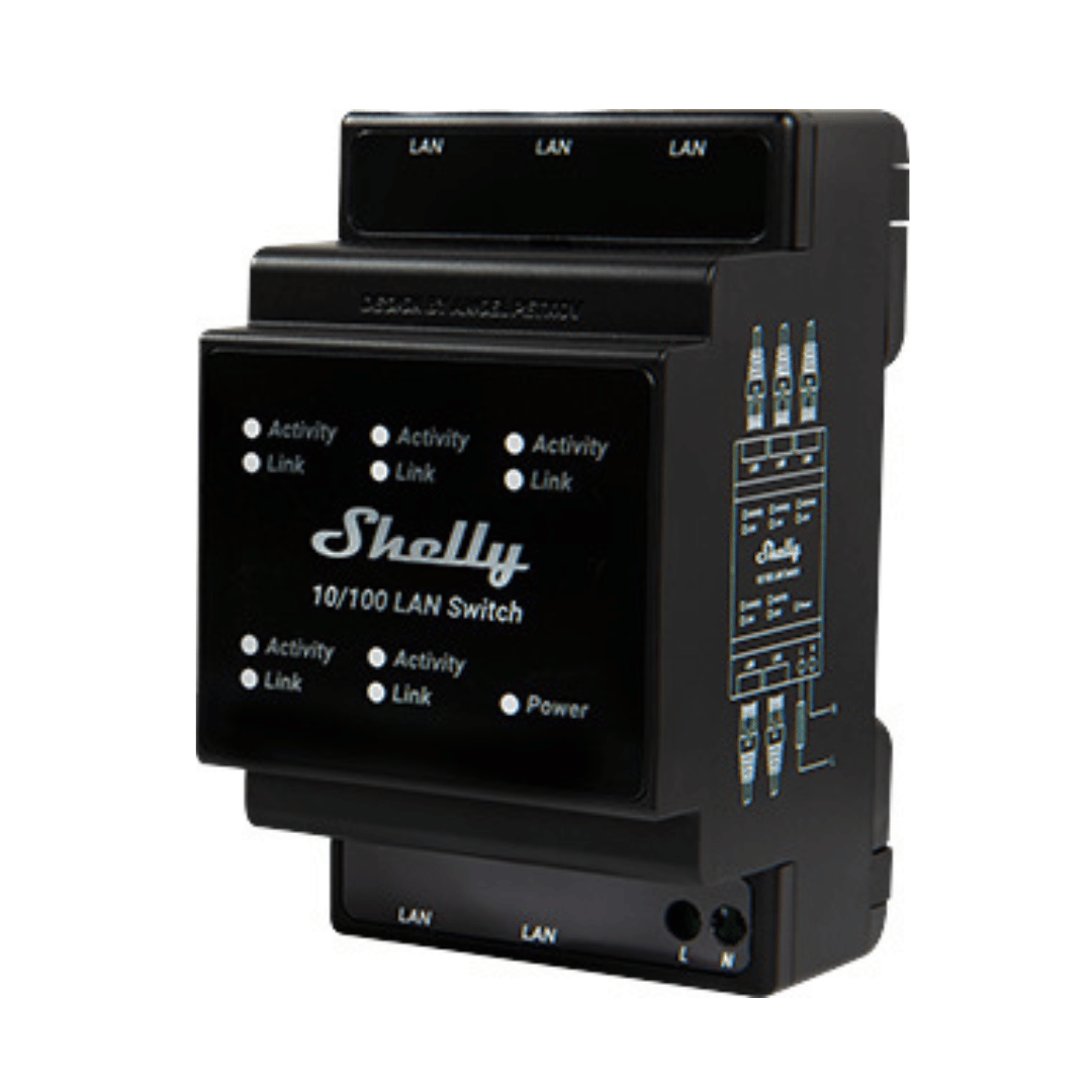 Shelly LAN Switch puertos RJ45 10 100 Mbps Ethernet