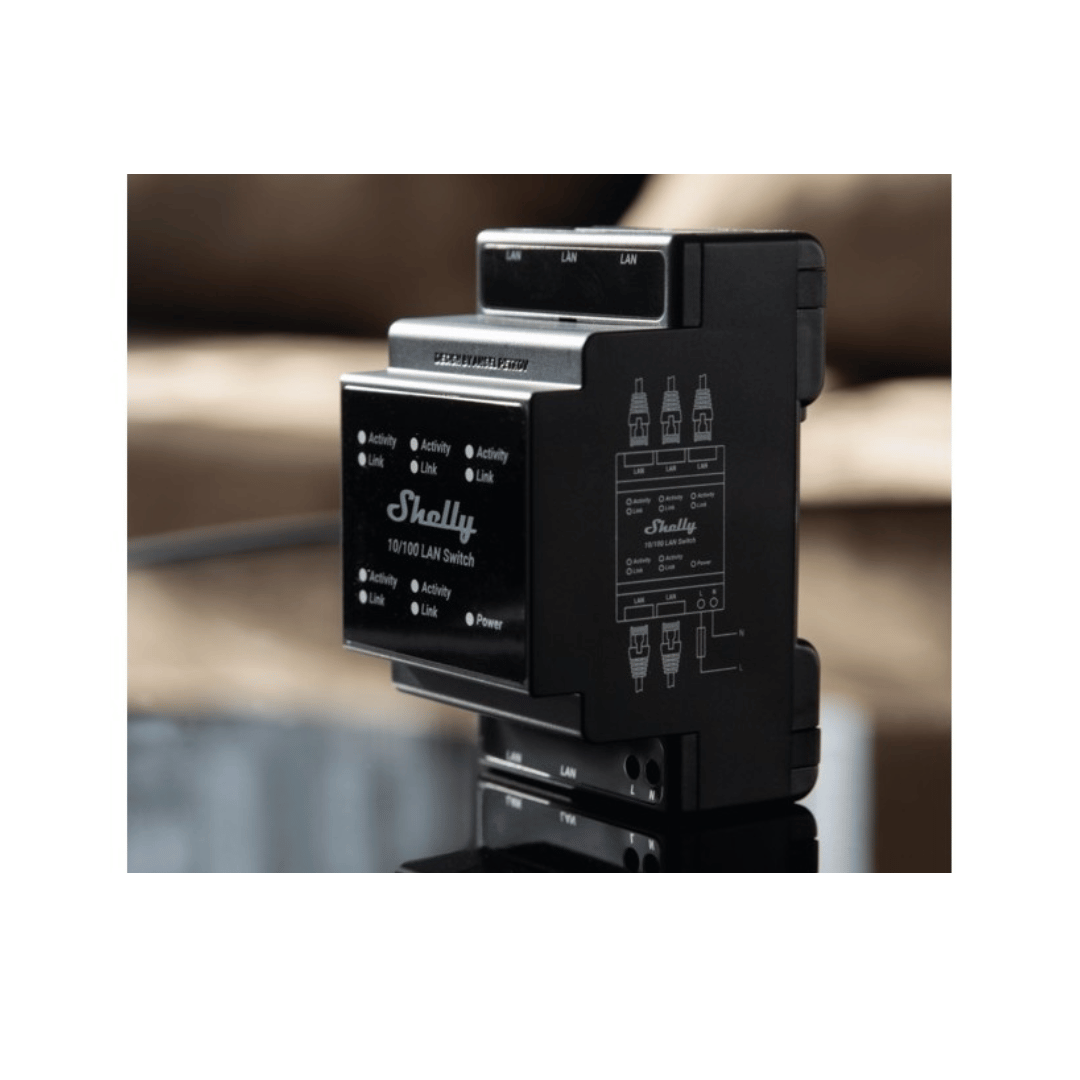 Shelly LAN Switch conmutador Ethernet 5 puertos DIN rail