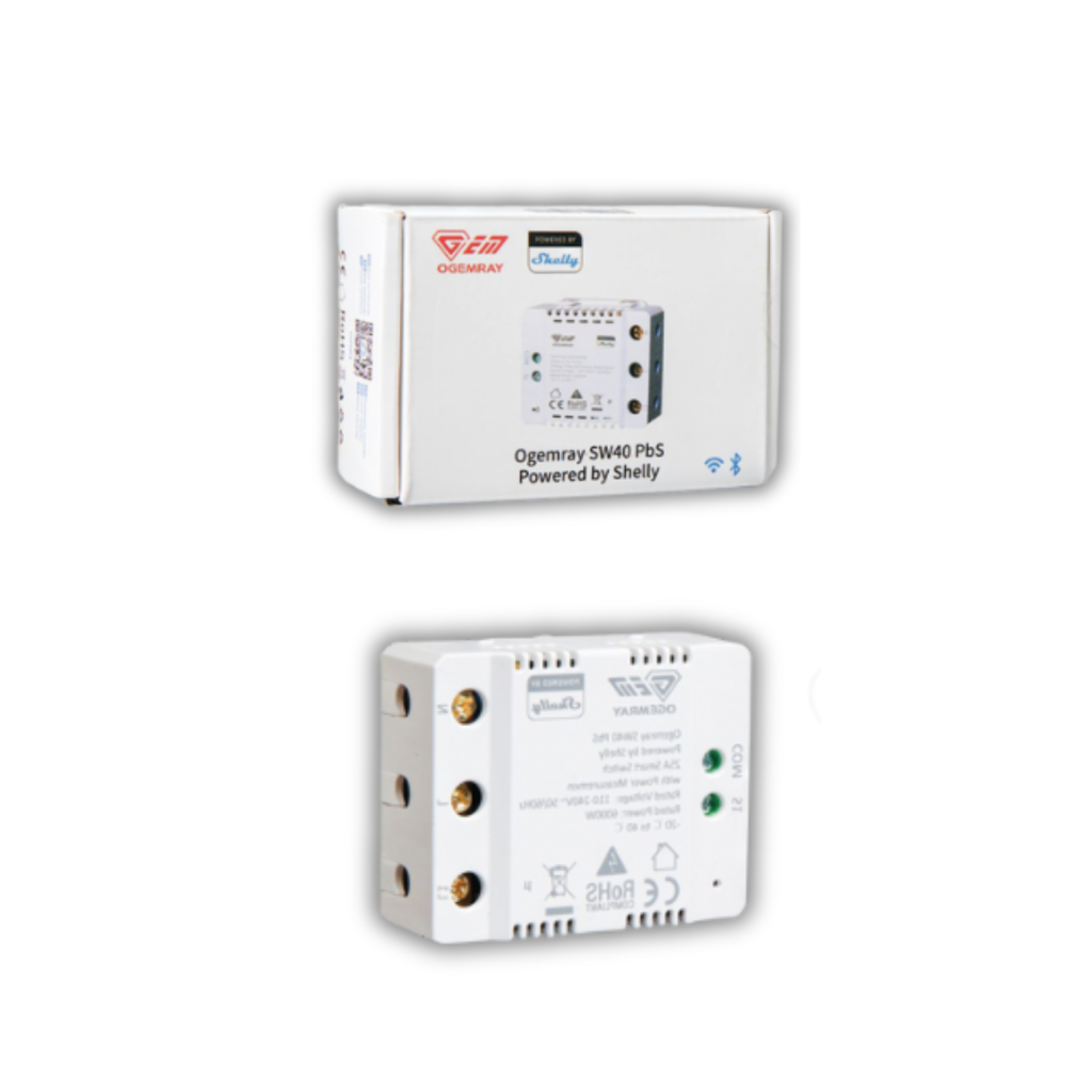 Ogemray Smart Relay 25A WiFi con chip Shelly para cargas pesadas hasta 5500W