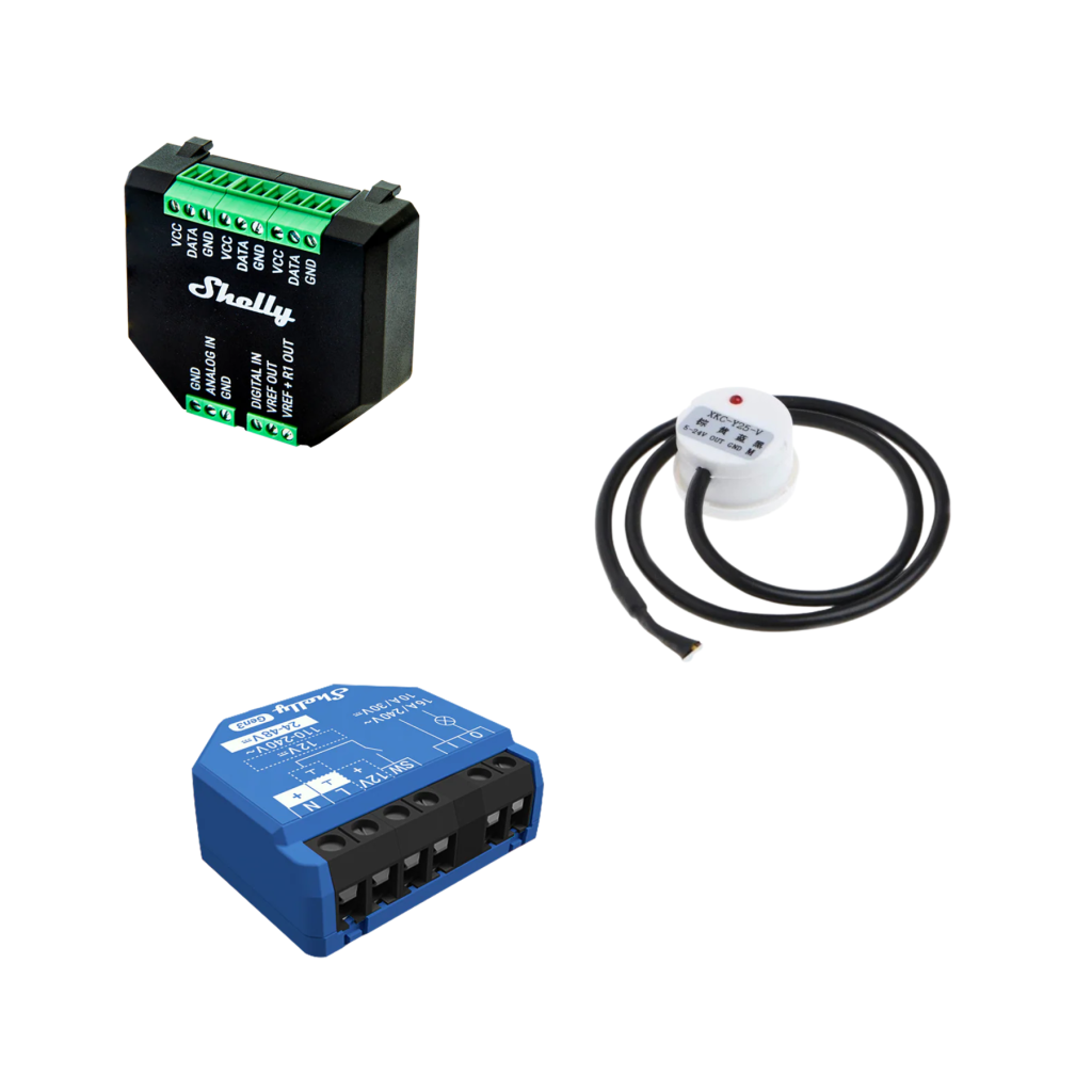 Pack Control Nivel Líquido con Shelly 1 Gen3 y sensor XKC-Y25 sin contacto