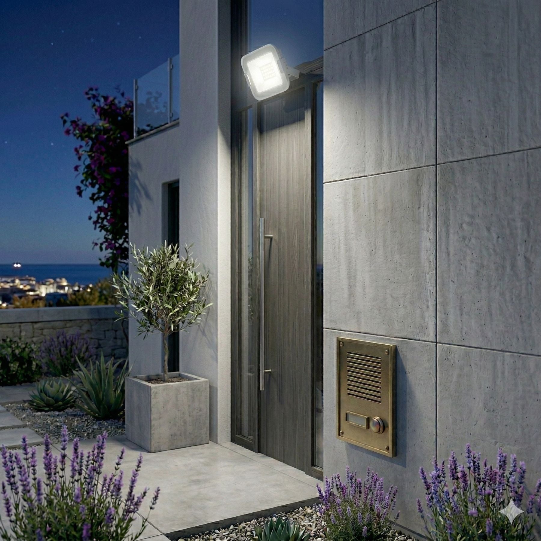 Foco LED 10W con cristal templado y aleación de aluminio resistente al agua