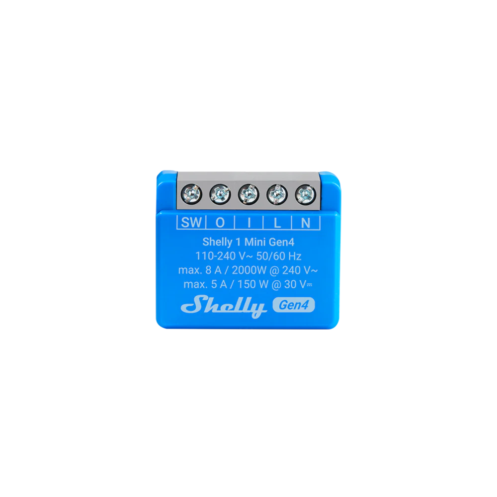Shelly 1 Mini Gen4 relé WiFi Zigbee Matter 8A ultra compacto