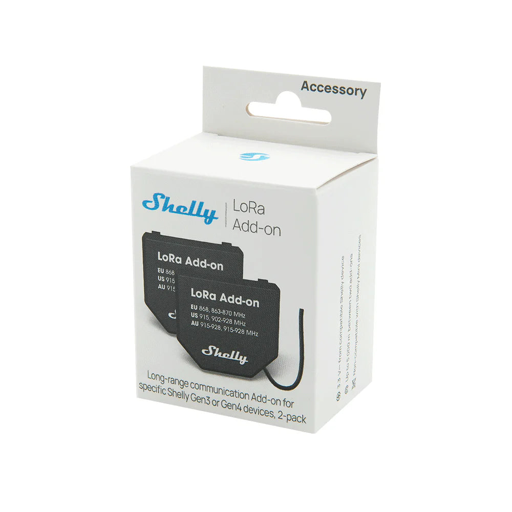 Pack 2 unidades Shelly LoRa Add-on con antenas para conectividad LoRaWAN 5km