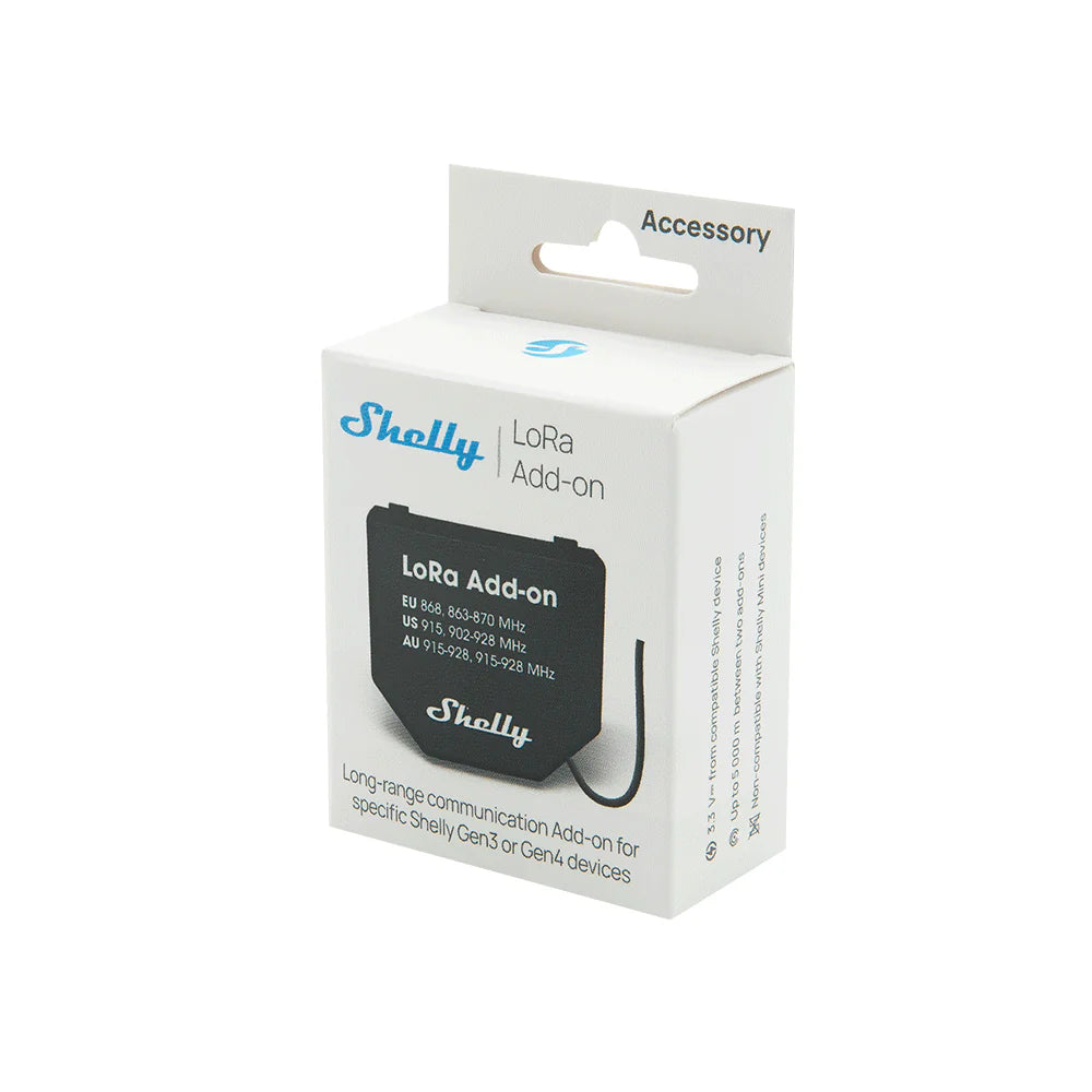Shelly LoRa Add-on individual para dispositivos Gen3 y Gen4 LoRaWAN