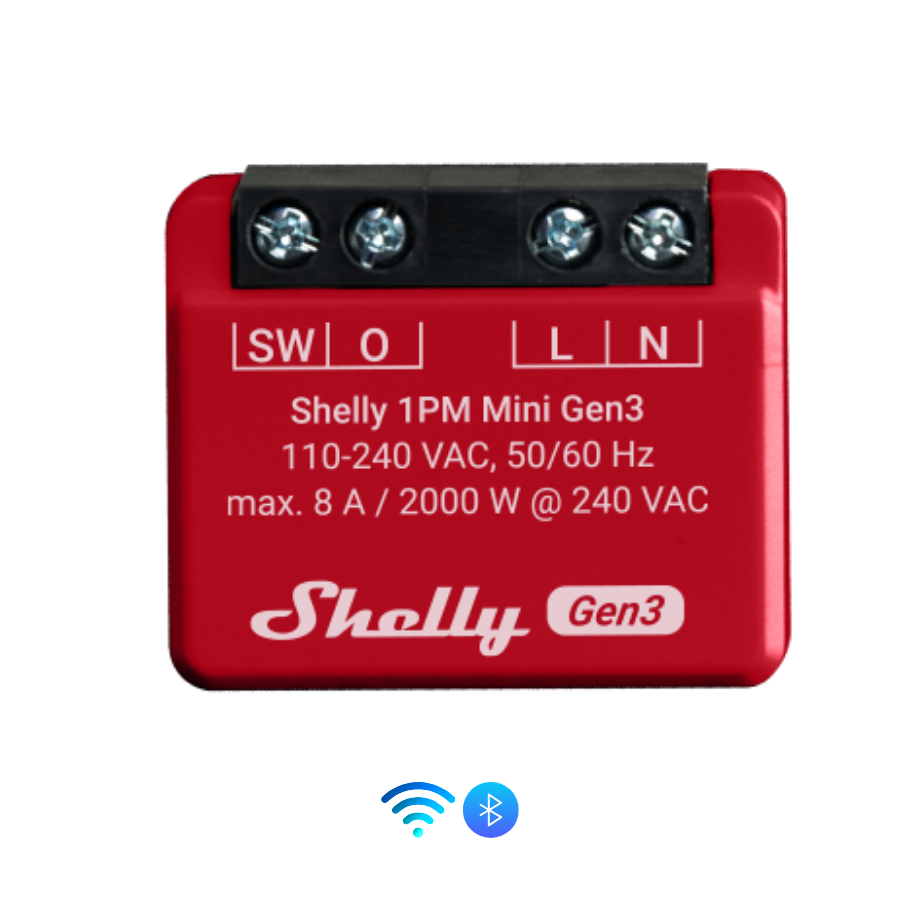 Shelly 1PM Mini Gen3 relé WiFi ultracompacto con medidor de energía Gen3