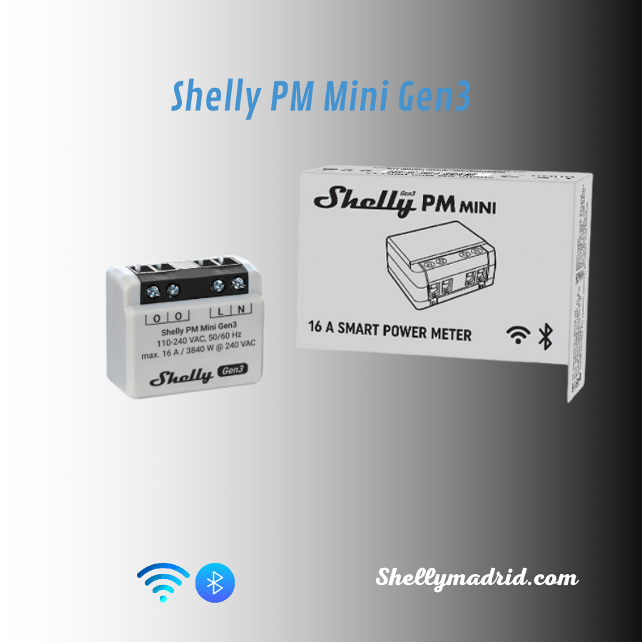 Diagrama de conexión Shelly PM Mini Gen3 instalación cajetín estándar