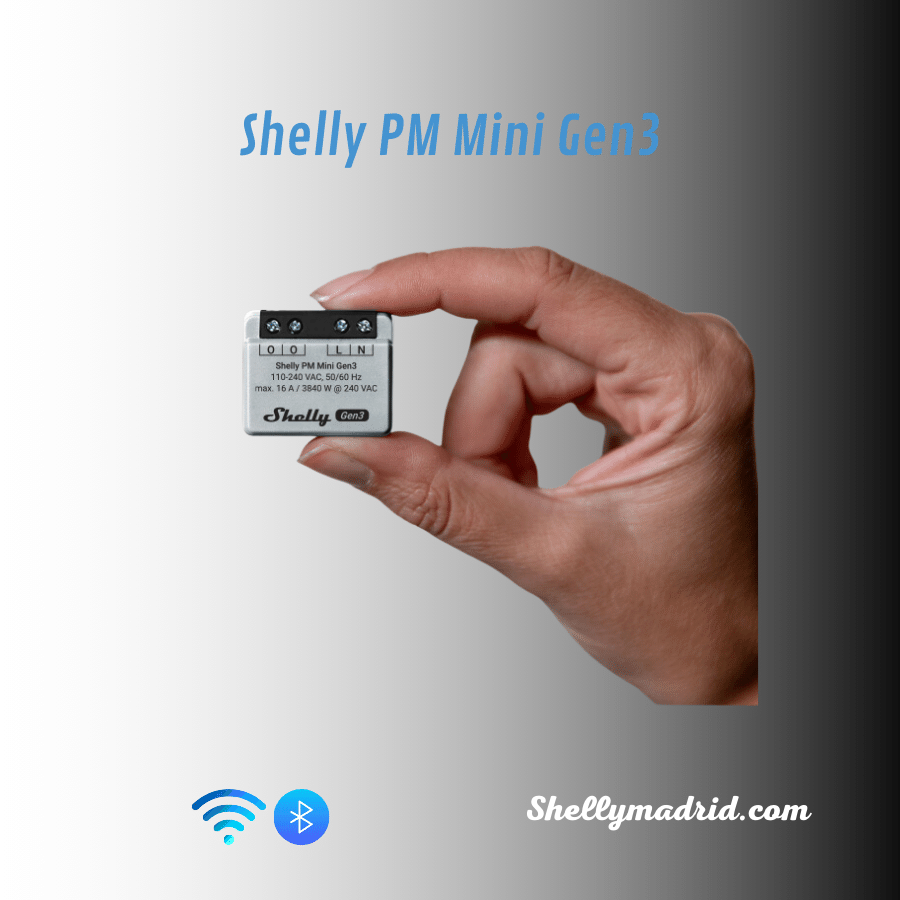 Shelly PM Mini Gen3 instalado en cuadro eléctrico doméstico medidor