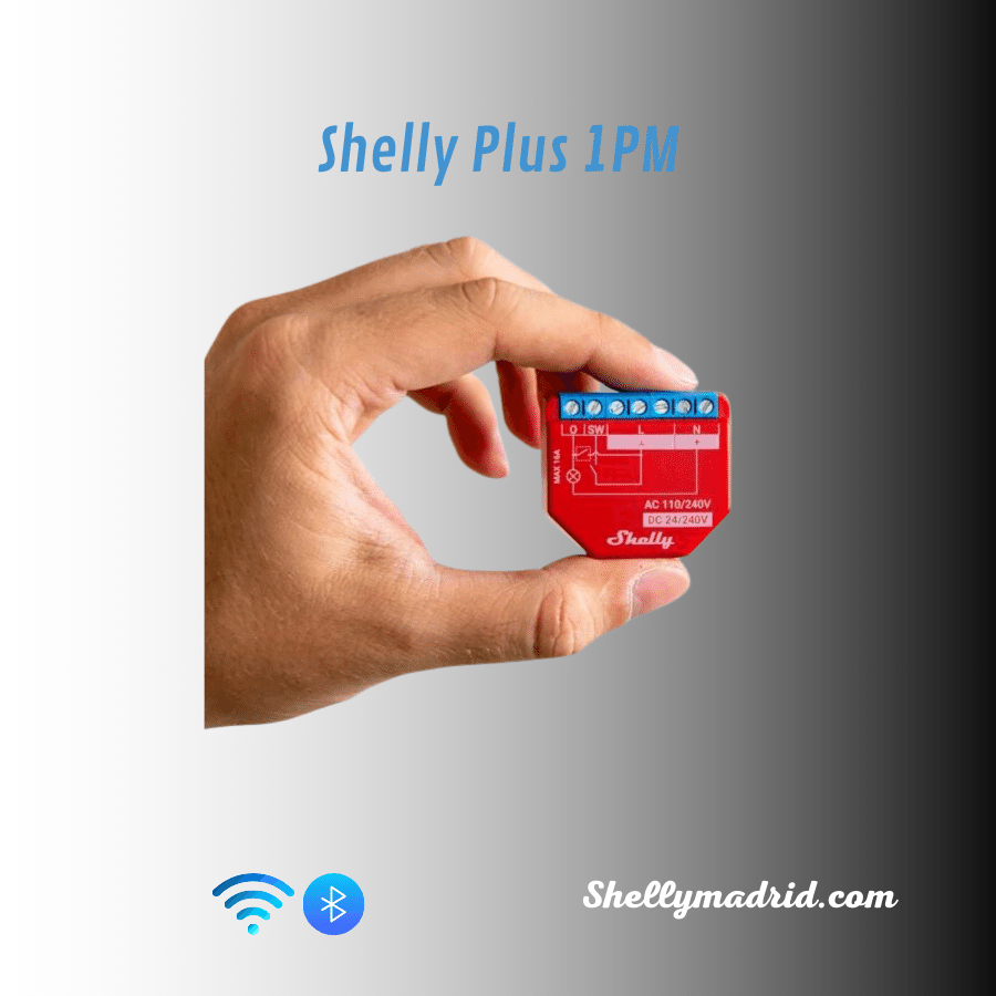 Shelly Plus 1PM instalado caja de mecanismos domótica WiFi