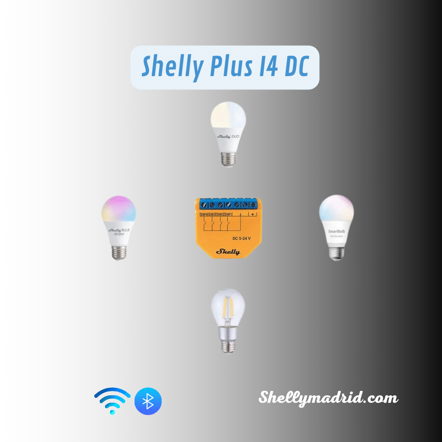 Shelly Plus I4 DC control iluminación escenas automatización