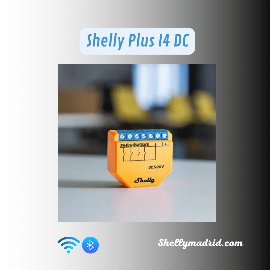 Shelly Plus I4 DC instalado caja mecanismos automatización
