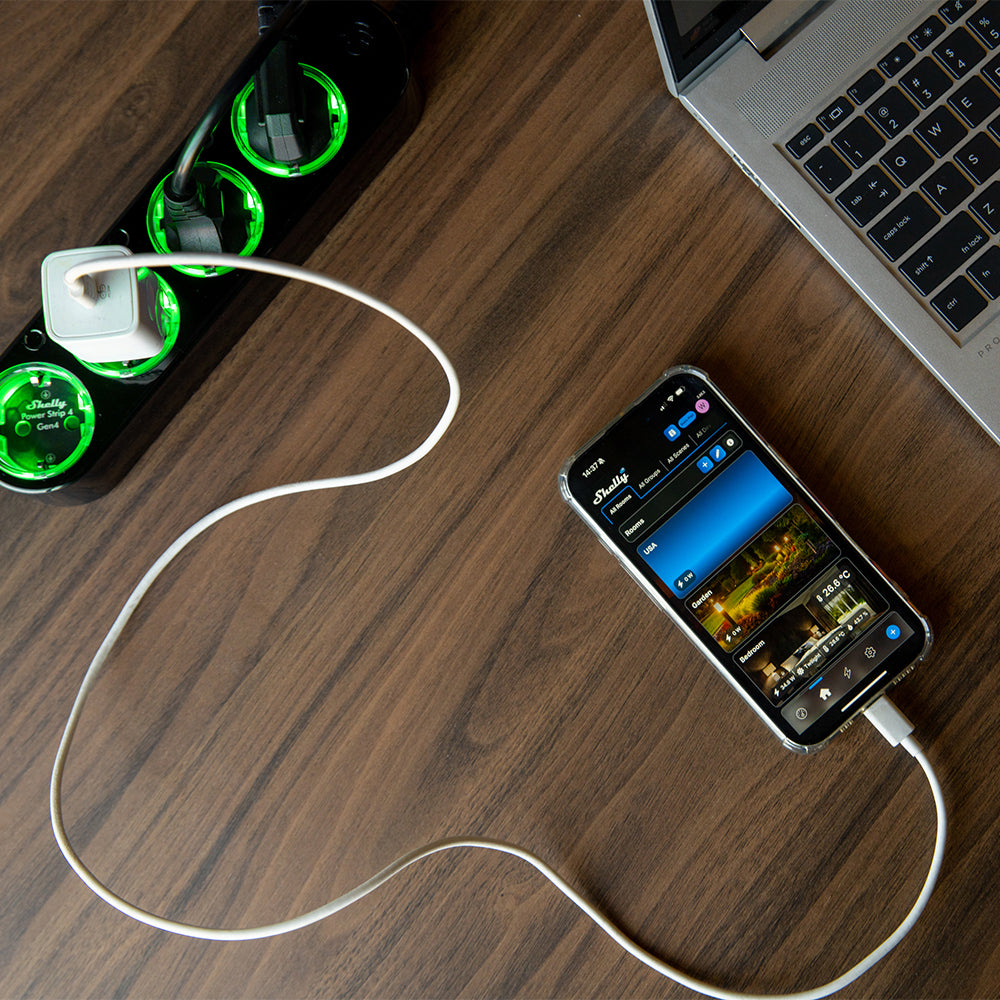 Shelly Power Strip 4 Gen4 Negra compatible con Matter Alexa Google Home Apple