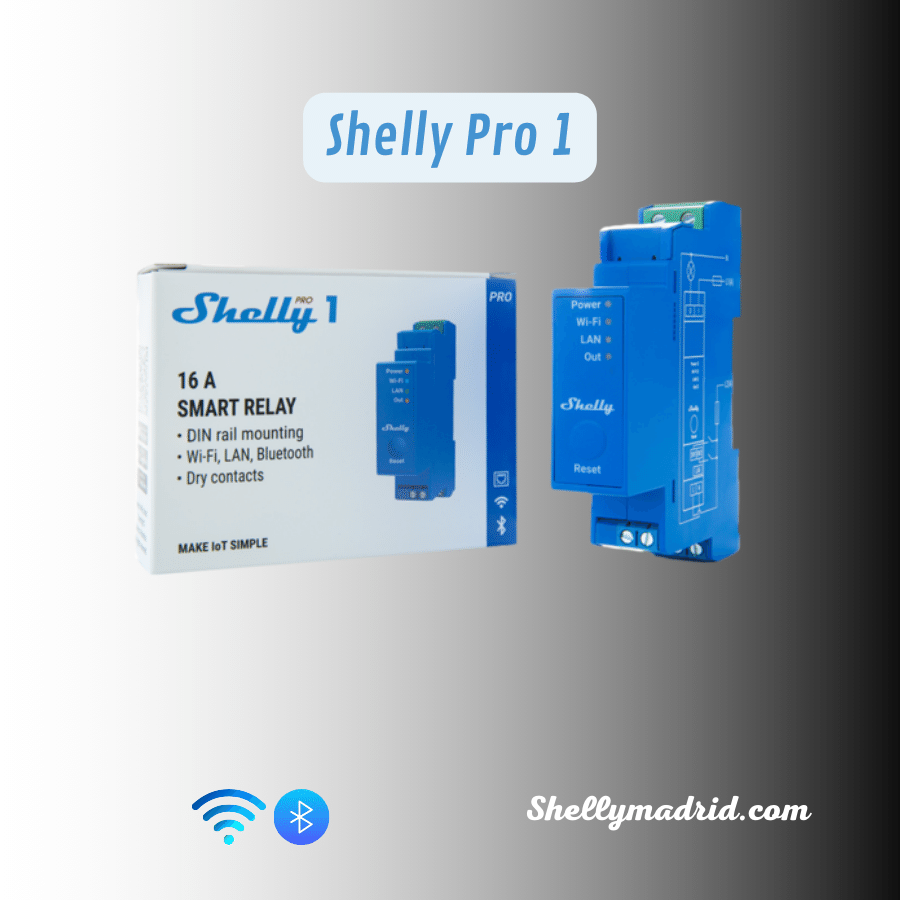 Caja de embalaje Shelly Pro 1 SNSW-001X16EU carril DIN