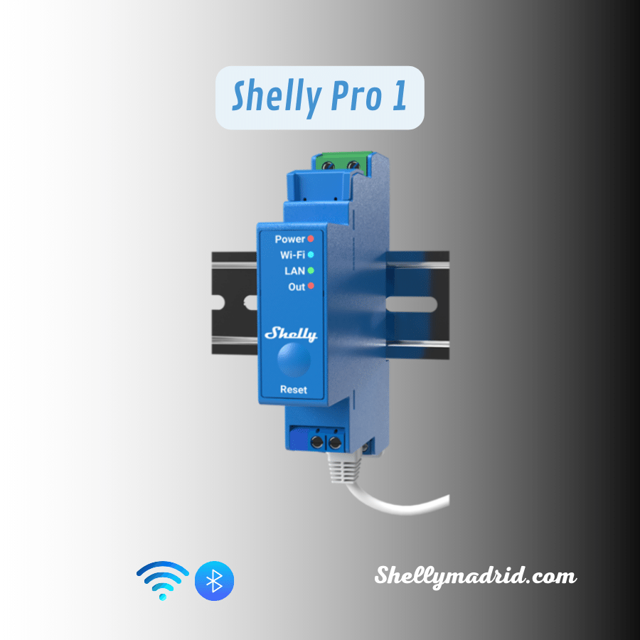 Shelly Pro 1 montado en carril DIN cuadro eléctrico