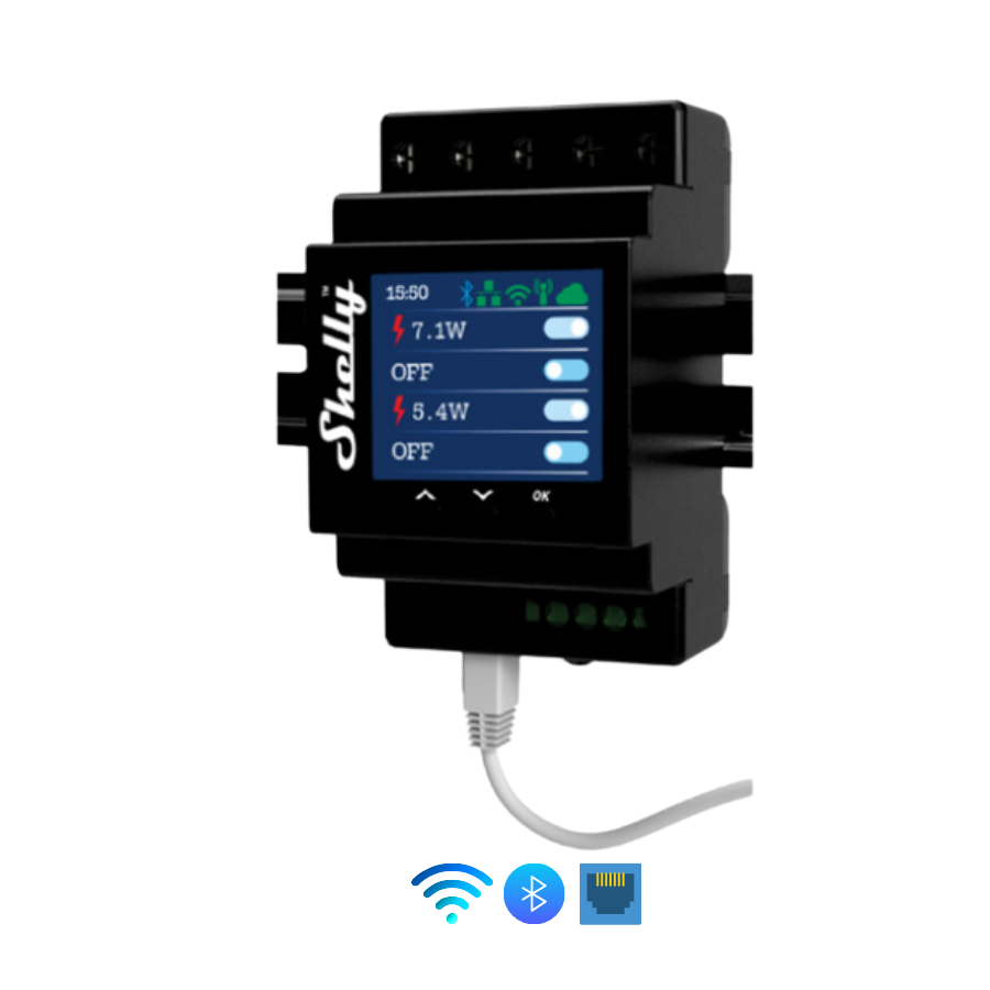 Shelly Pro 4PM v2 SPSW-104PE16EU relé WiFi 4 canales carril DIN