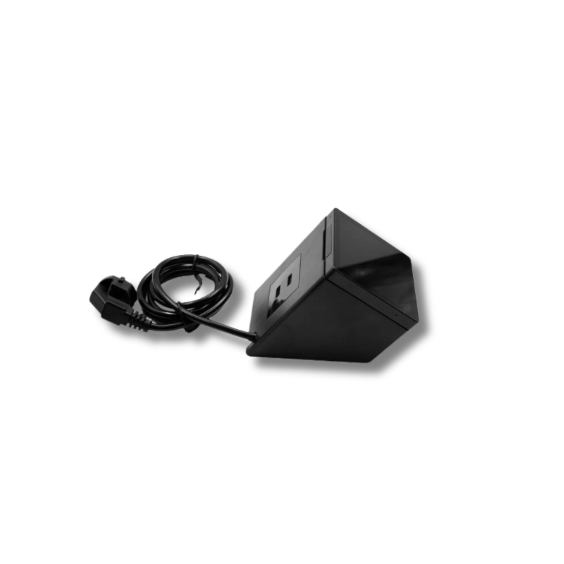 Instalación Shelly USB Charger negro en Wall Display Stand sobremesa