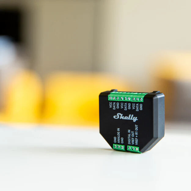 Shelly Plus Add-On interfaz sensor DS18B20 DHT22 para relés Plus