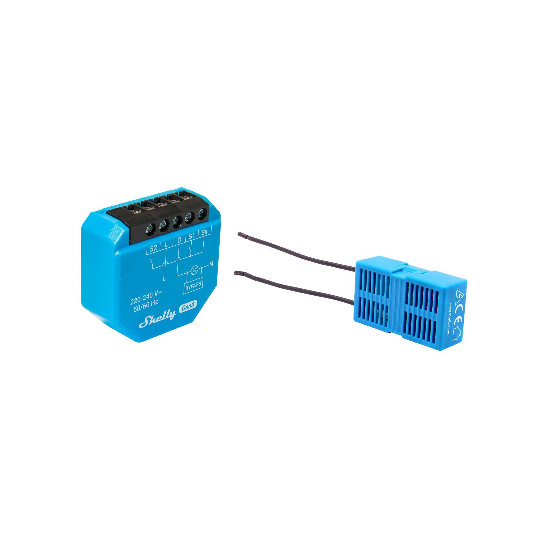Shelly Bypass 1L 2L instalado en caja de derivación sin neutro