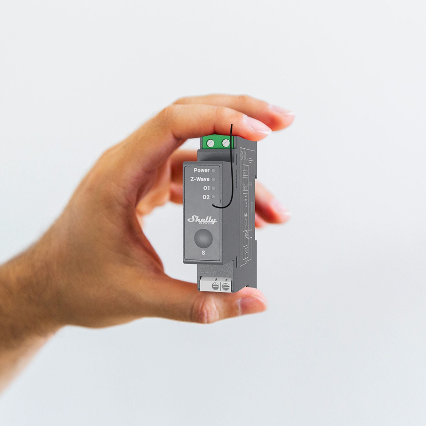 Shelly Wave Pro 2 Z-Wave 800 Series SmartStart montaje DIN