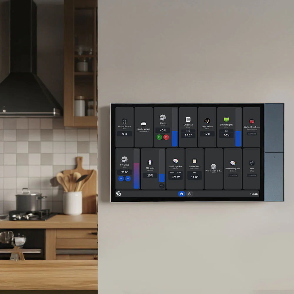 Especificaciones técnicas Shelly Wall Display XL Silver panel inteligente
