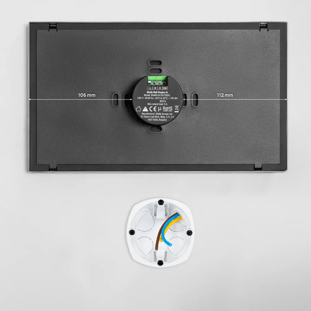 Shelly Wall Display XL Negro pantalla táctil control domótico