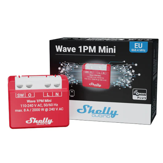 Shelly Wave 1PM Mini integración Home Assistant Z-Wave JS con medición