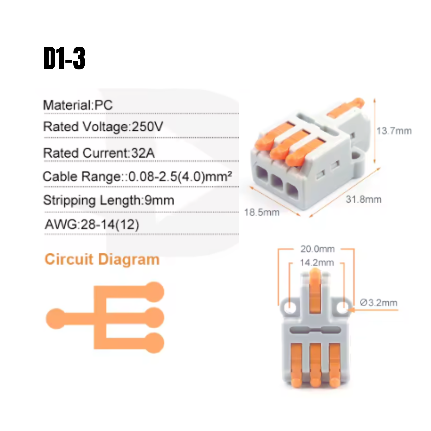 Pack de Clemas eléctricas de empuje para cables - Imagen 3