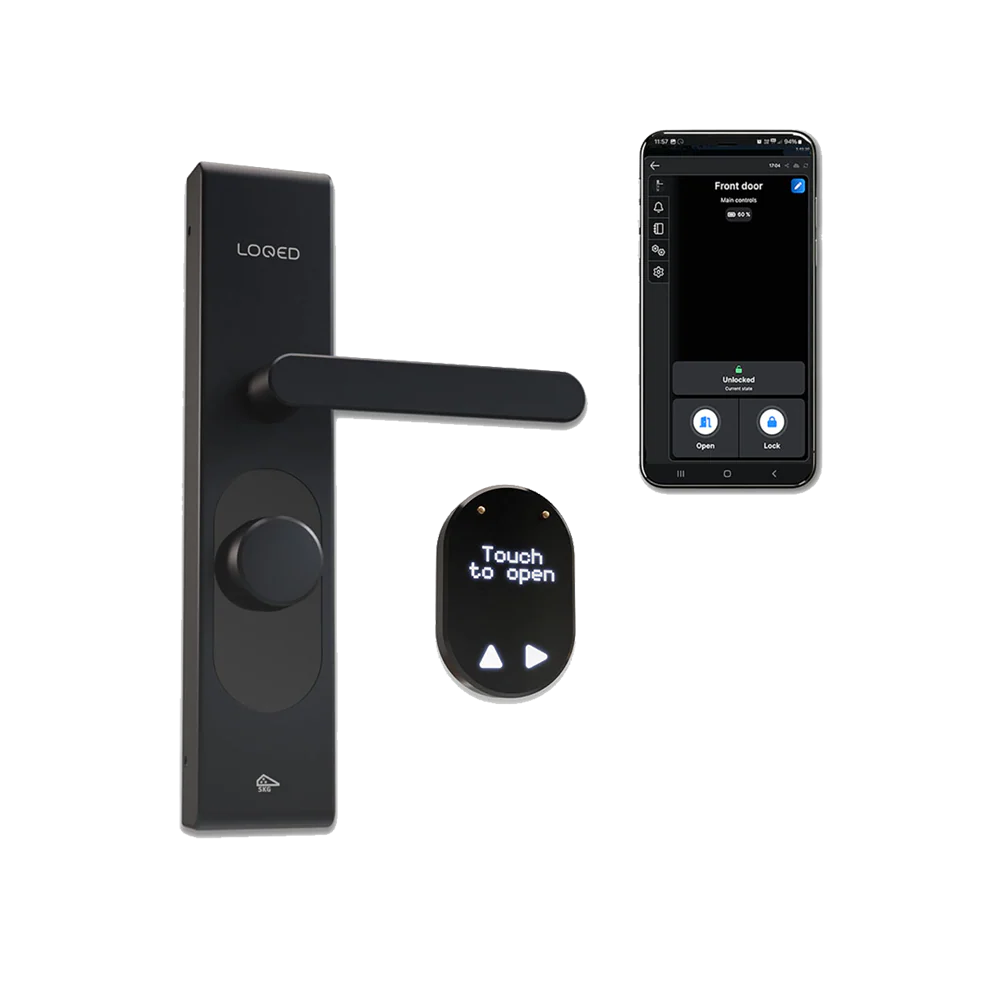 LOQED Touch Smart Lock cerradura inteligente negra sin llave con WiFi