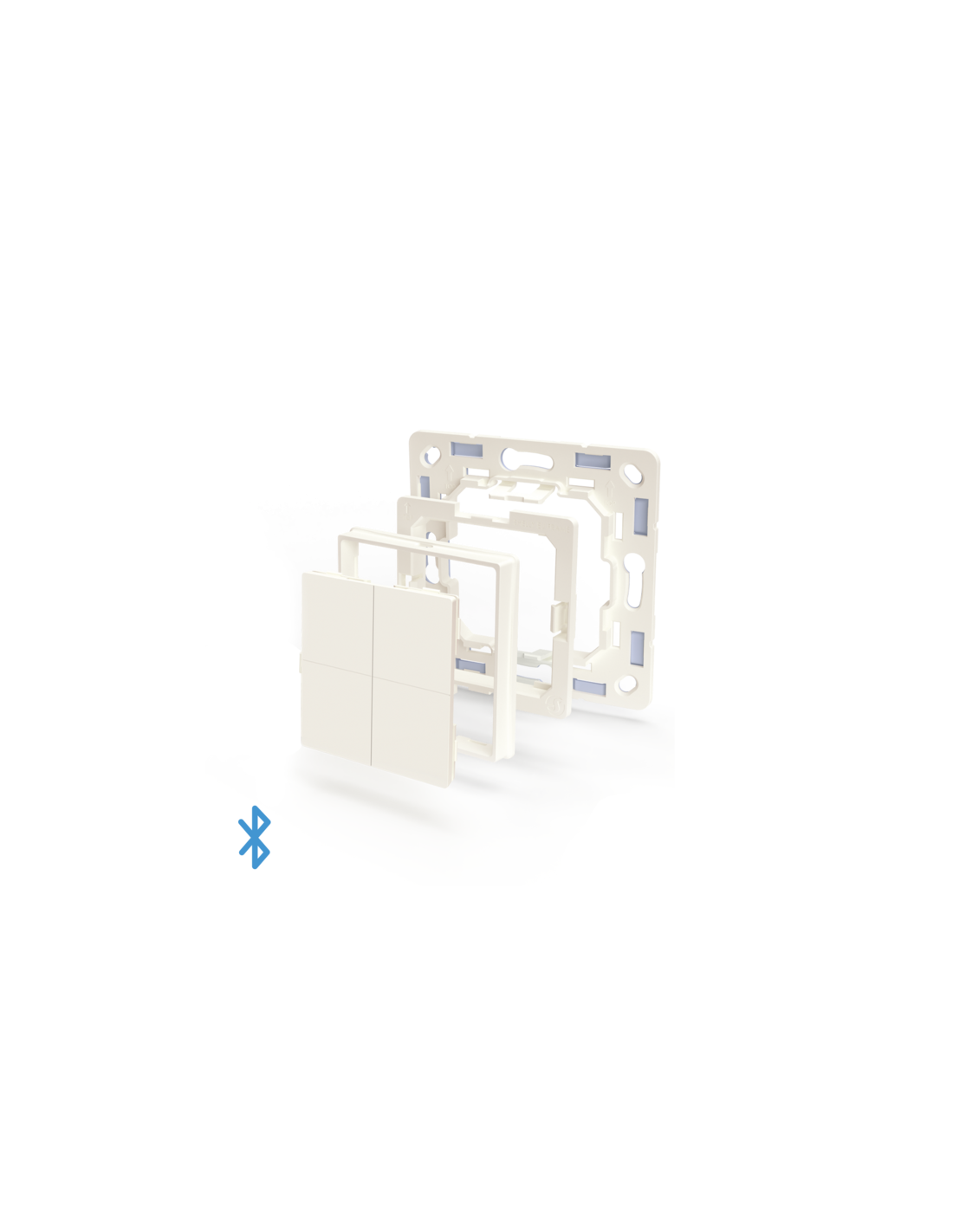 Shelly BLU Wall Switch 4 instalado en marco Legrand sin cableado