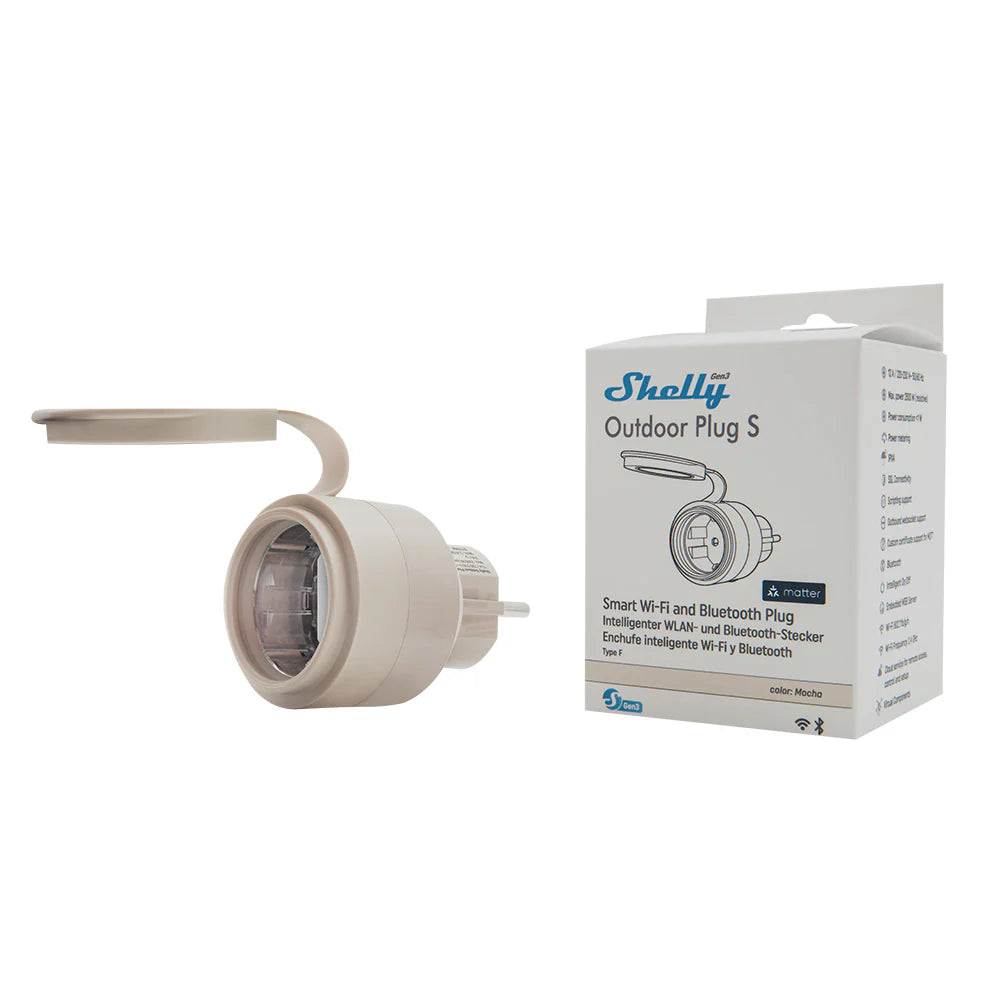 Shelly Outdoor Plug S Gen3 enchufe WiFi exterior IP44