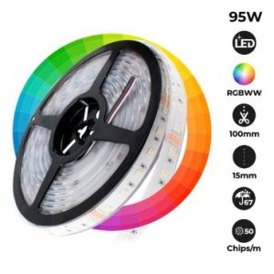 Tira LED RGBWW 19W/m 24V IP67 5m